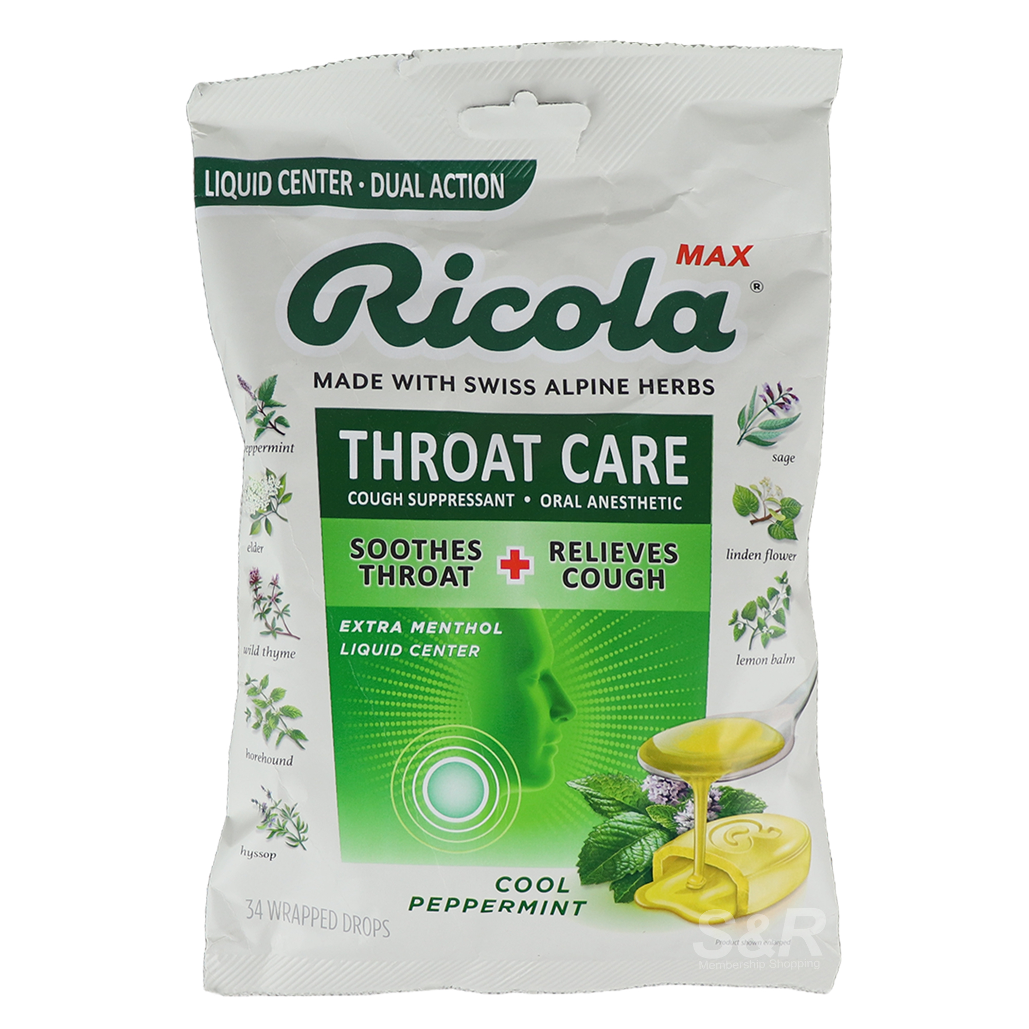 Ricola Max Throat Care Cool Peppermint 34pcs